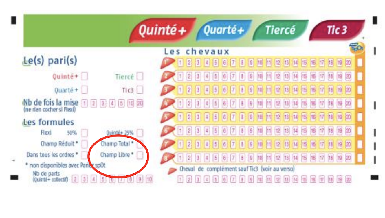 Rapport Quinte Champ Total 4 Chevaux De Base Champ libre : simplifiez votre prise de paris en combinaison | Equidia